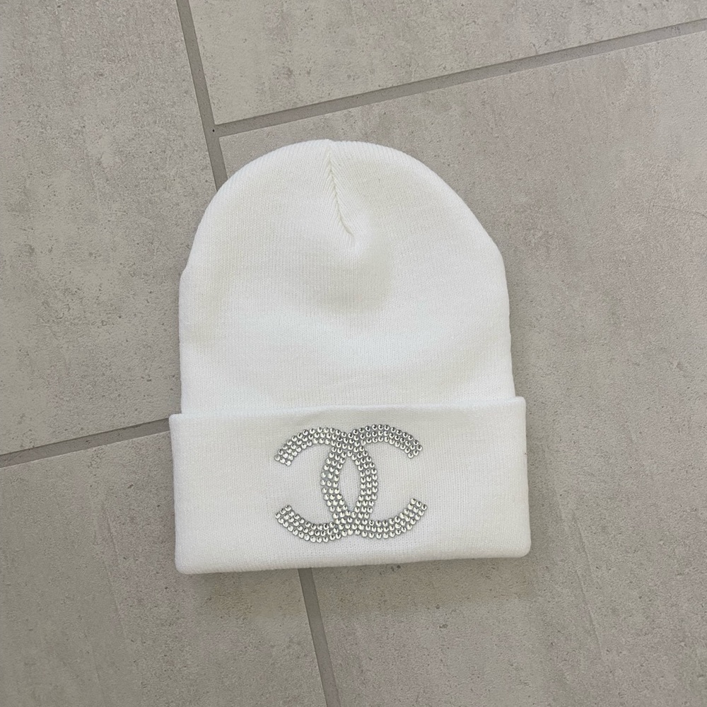 Adorable white beanie